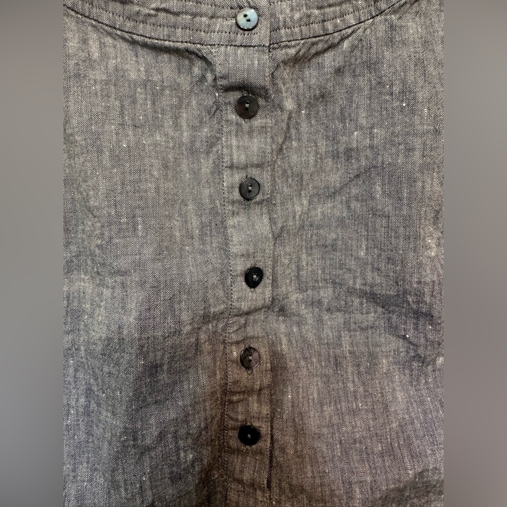 Eileen Fisher Denim Yarn-Dyed Linen & Organic Cotton Sleeveless Top - Picture 4 of 7
